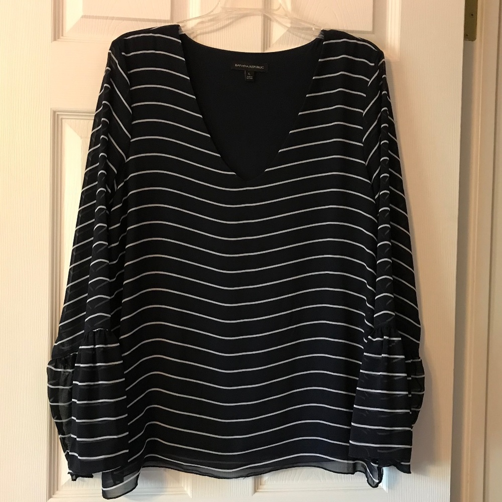 Banana Republic black striped top